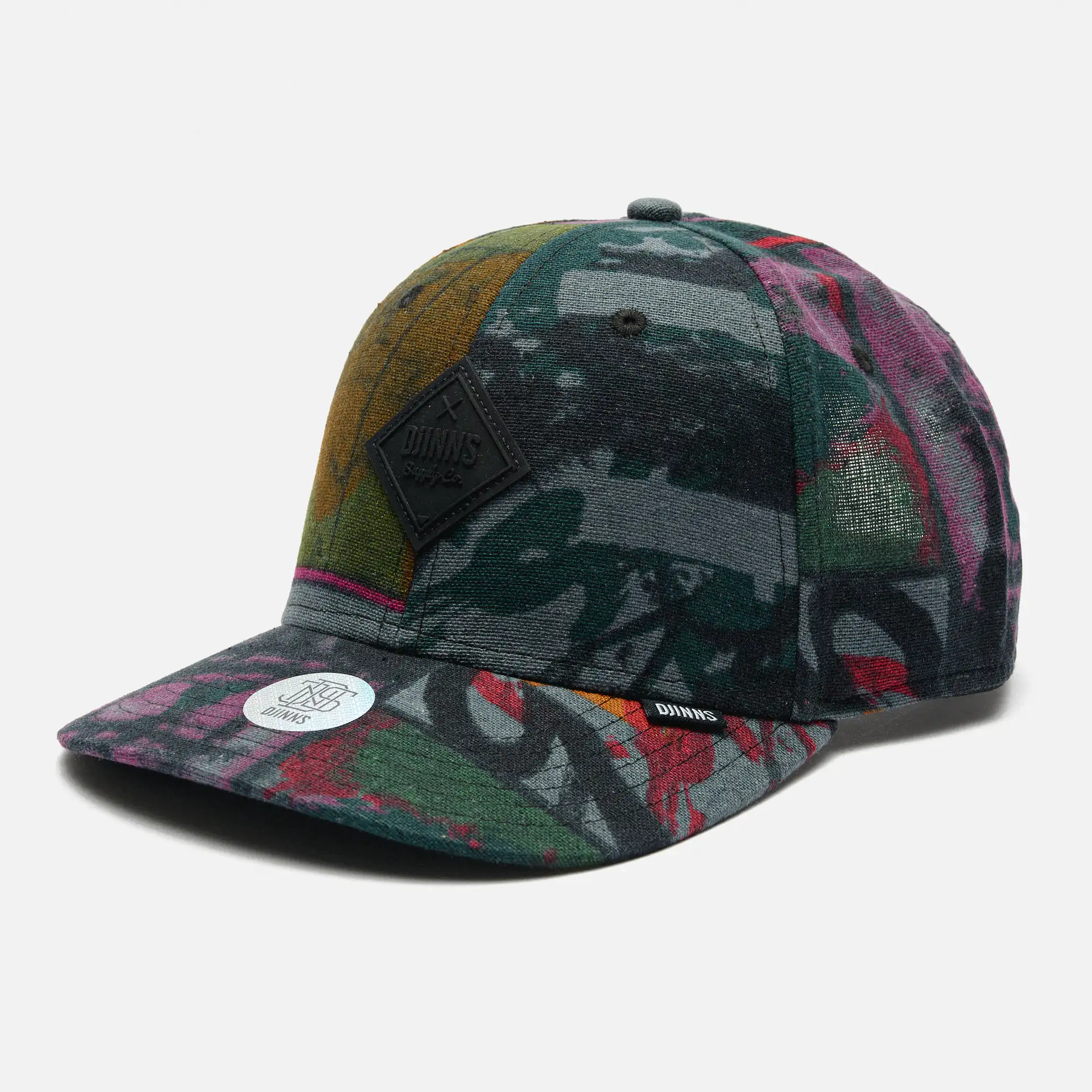 DJINNS 6 Panel TrueFit Cap ArtyAbstract Green/Wine