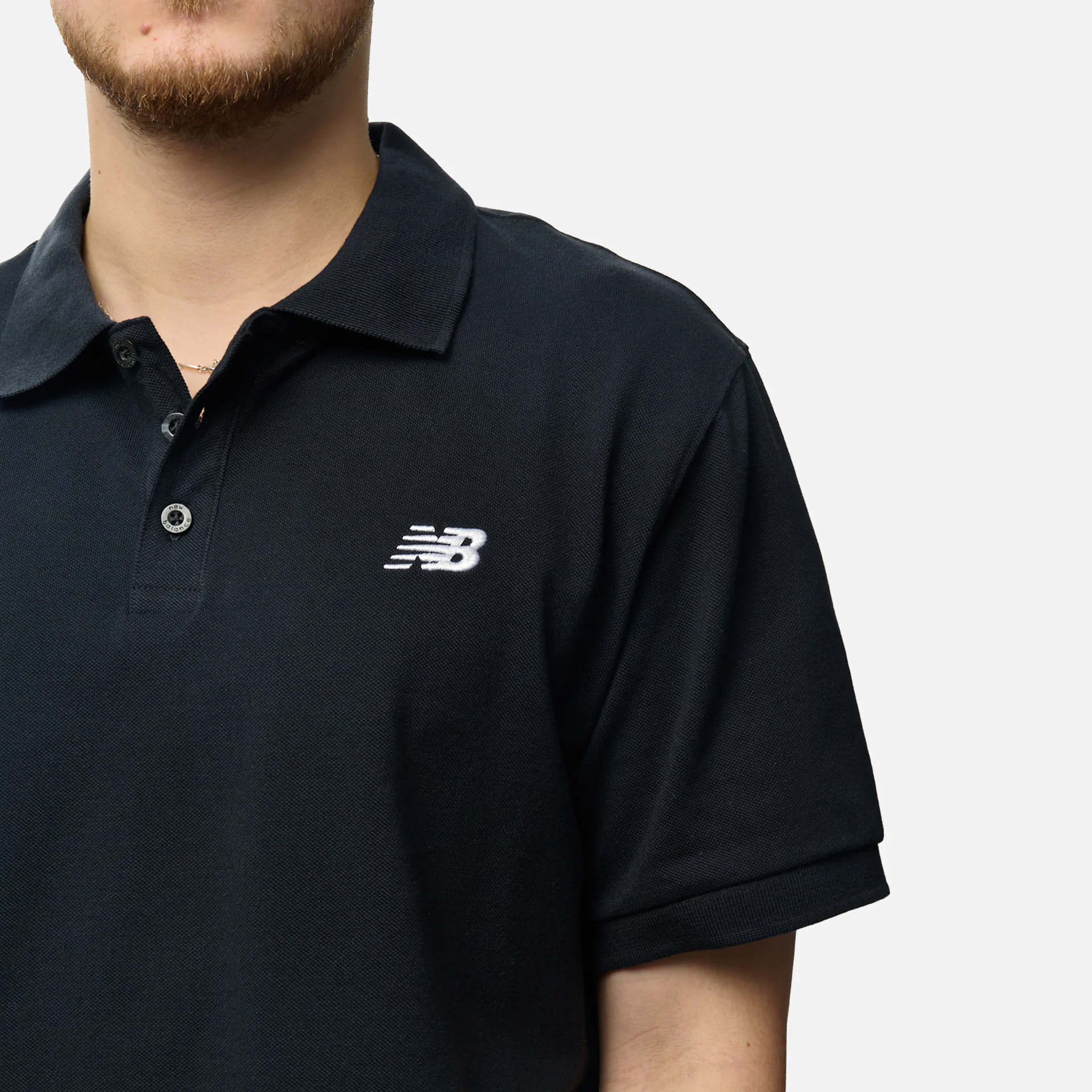 New Balance Cotton Polo Shirt Black