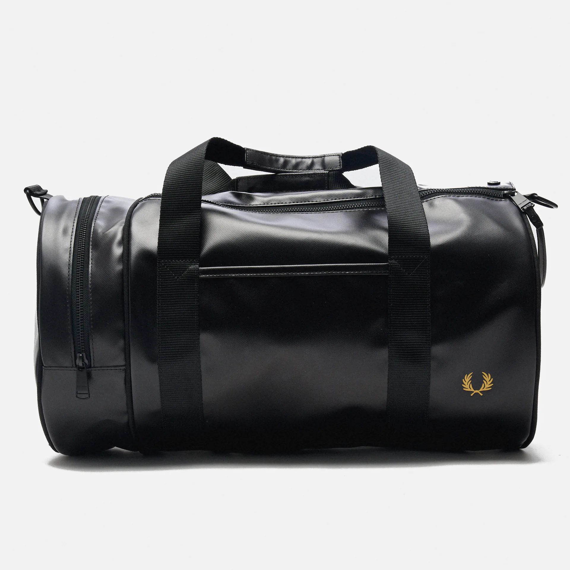 Fred Perry Tonal PU Barrel Bag Black/Gold