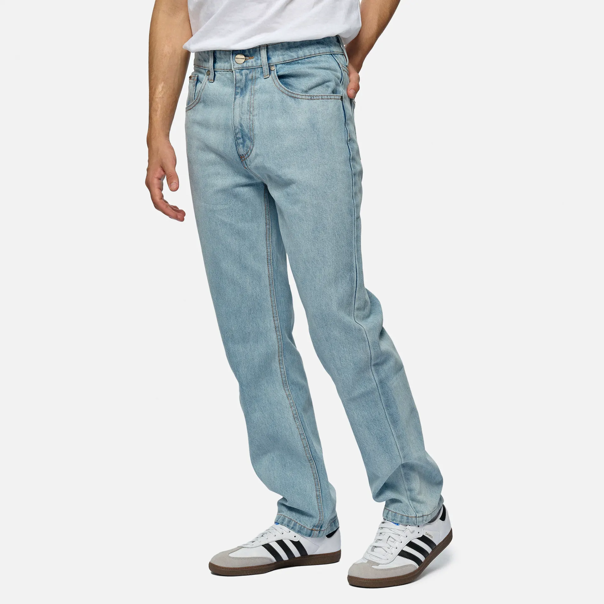 PEGADOR Baltra Baggy Jeans Washed Light Blue