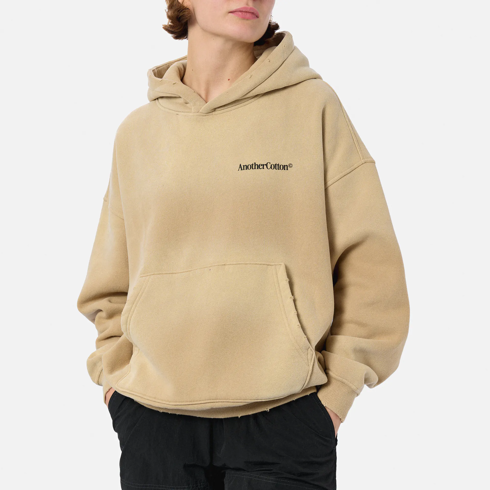 Another Cotton More Espresso Oversized Hoodie Beige