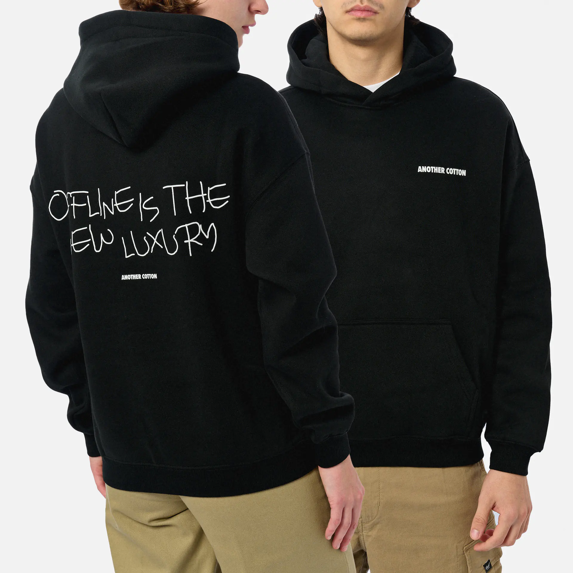 Another Cotton Offline Scribble Oversized Hoodie Black