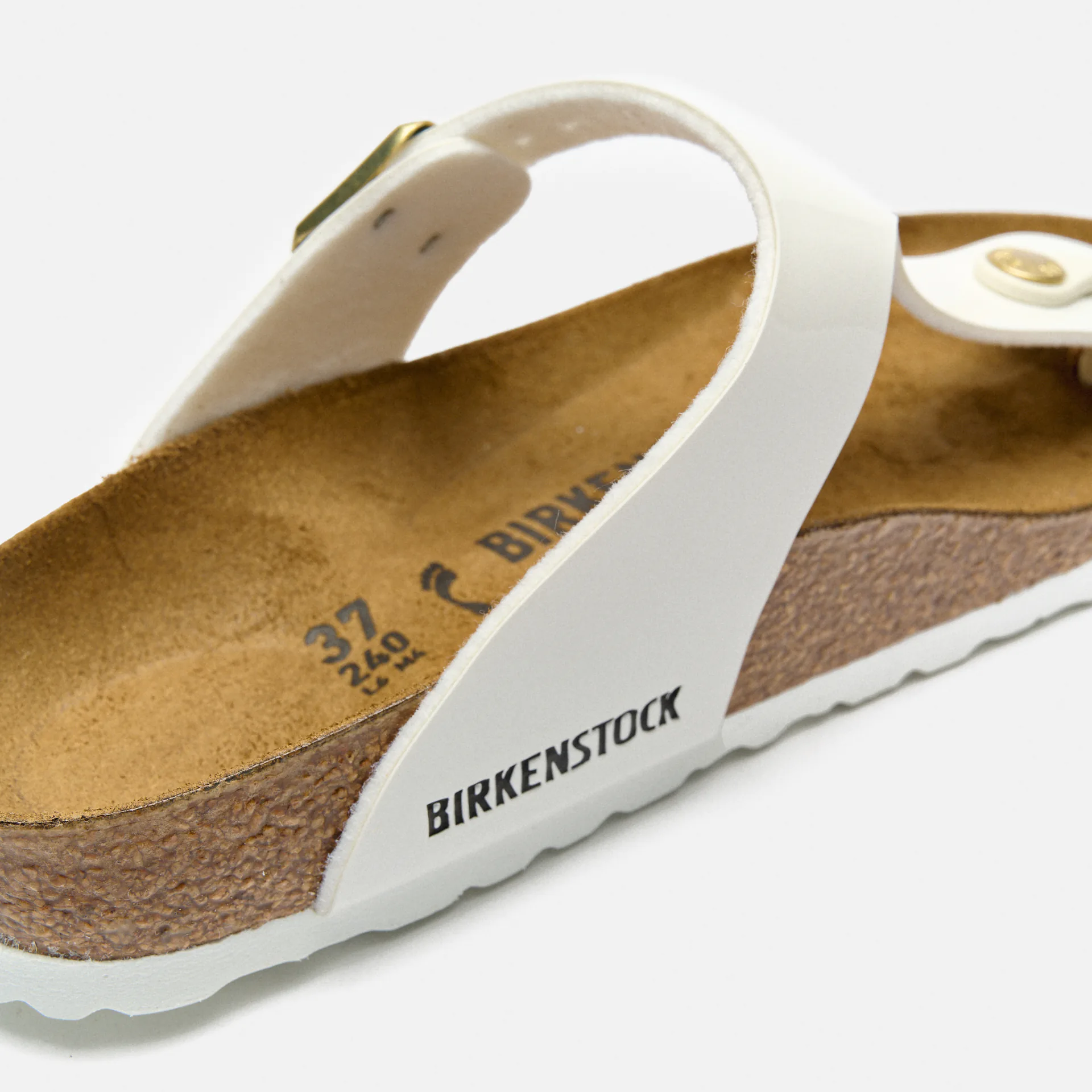 Birkenstock Gizeh Birko-Flor Sandals Narrow Patent White