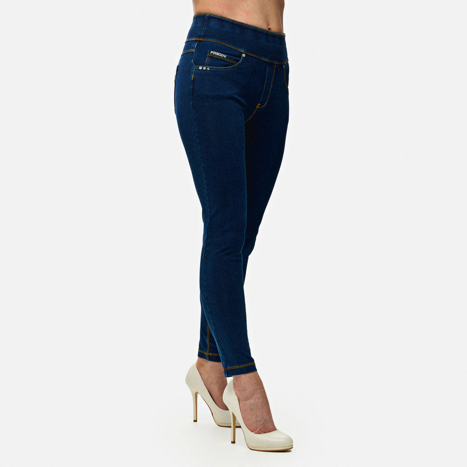Freddy NOW Yoga Medium Waist 7/8 Skinny Jeans Dark Denim