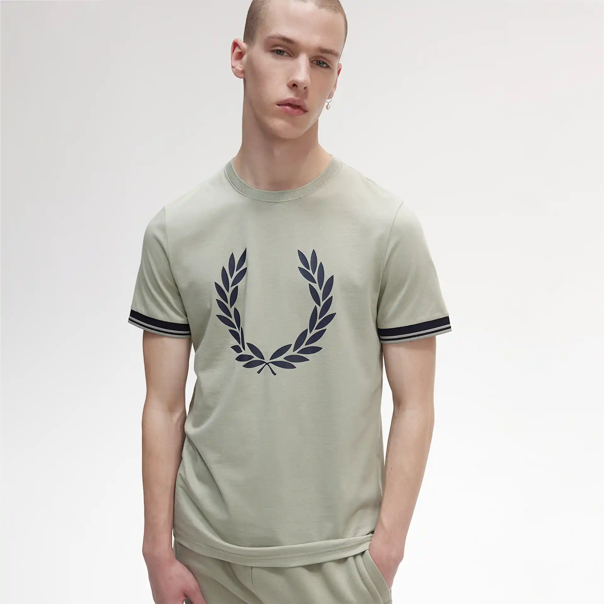 Fred Perry Printed Laurel Wreath T-Shirt Seagrass