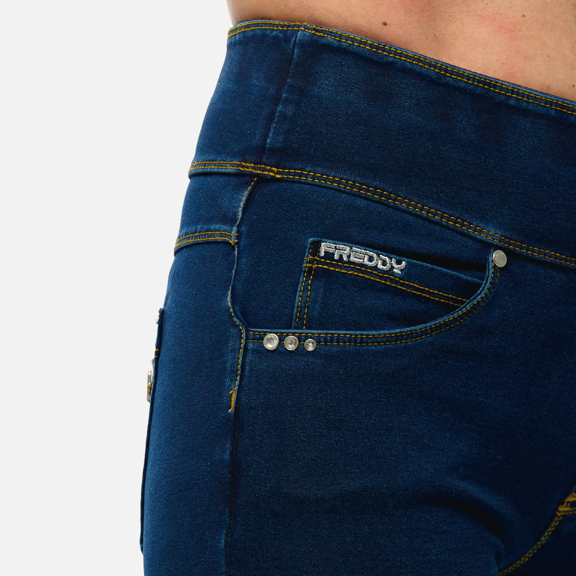 Freddy NOW Yoga Medium Waist 7/8 Skinny Jeans Dark Denim