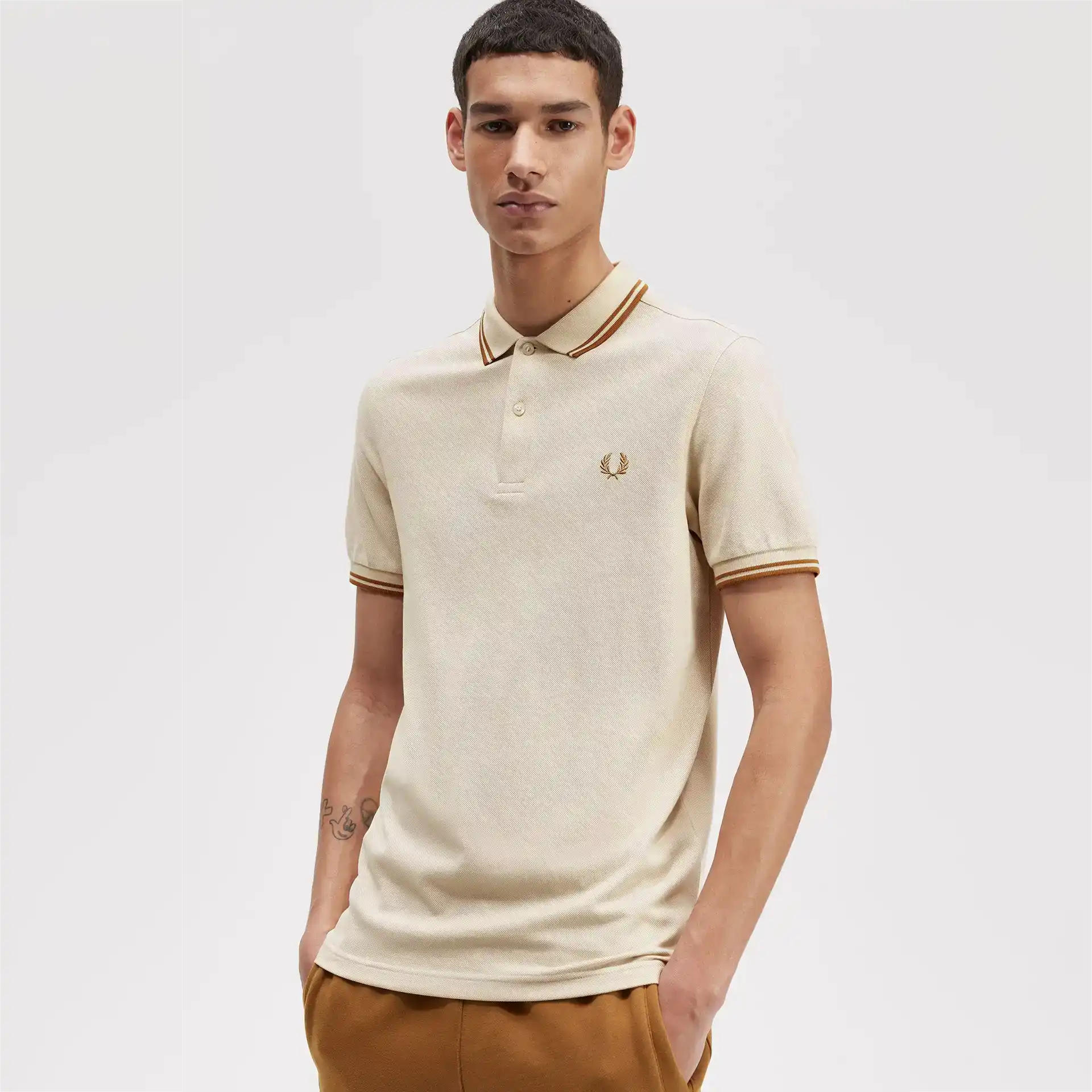 Fred Perry Twin Tipped Polo Shirt Oatmeal
