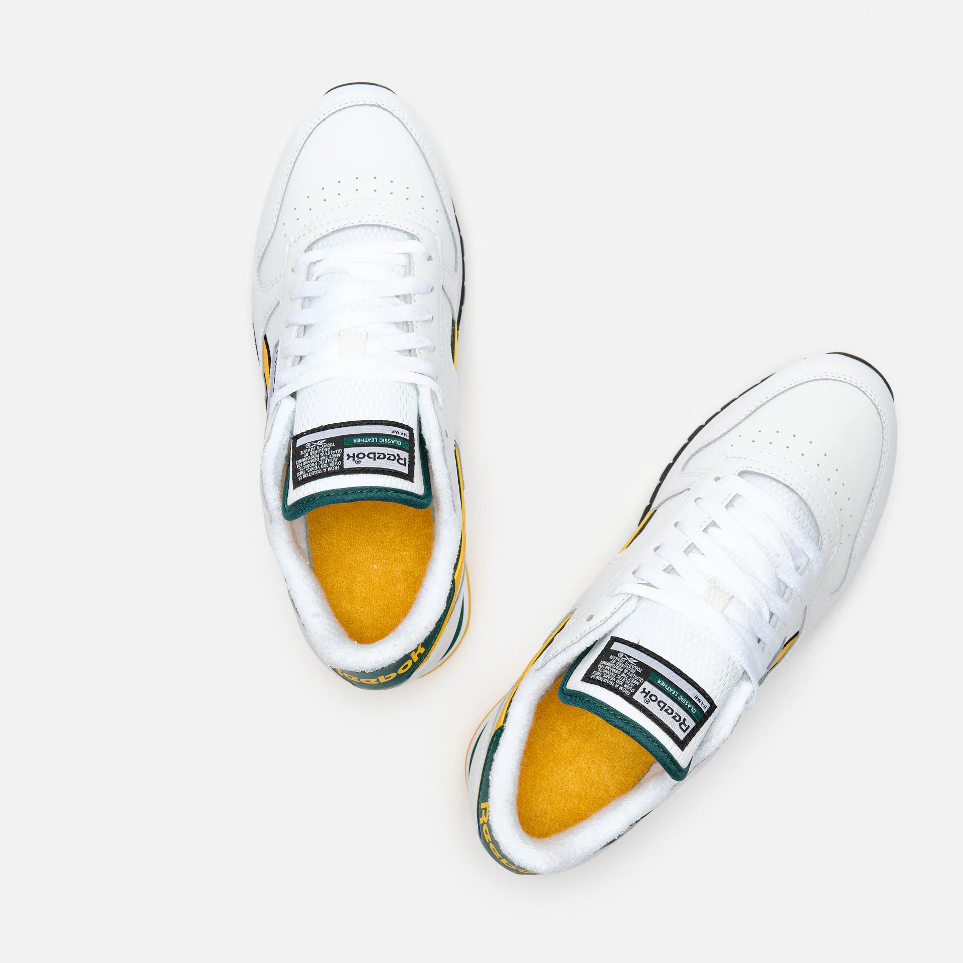 Reebok Classic Leather Sneaker White/Fierce Gold/Collegiate Green