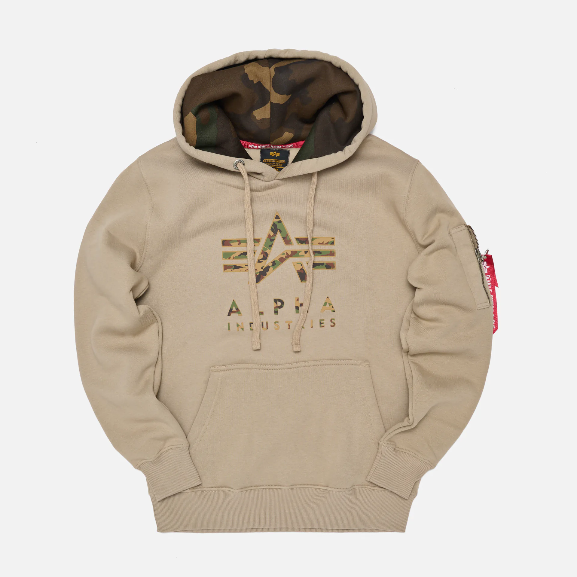 Alpha Industries Camo Hoodie Vintage Sand