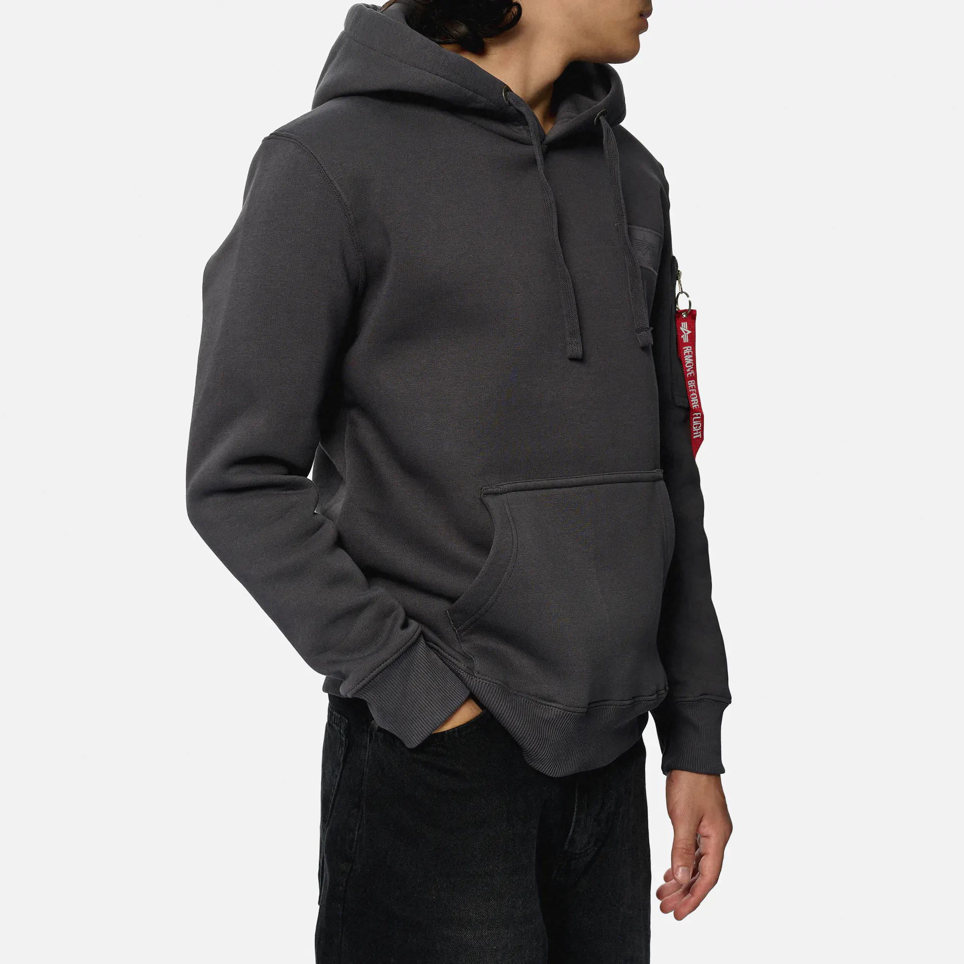 Alpha Industries Back Print Hoody Grey