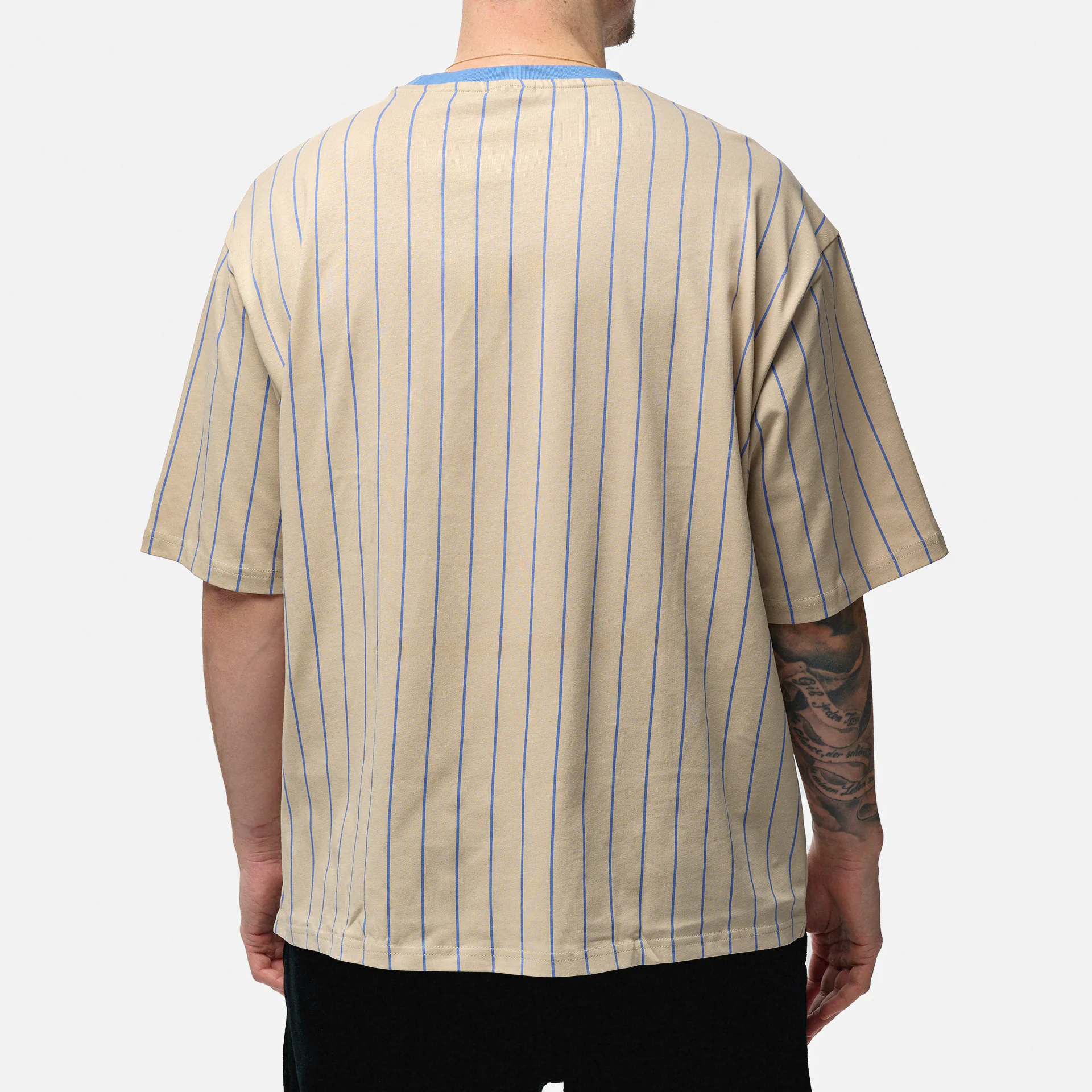 New Era Pinstripe Oversized T-Shirt Creme